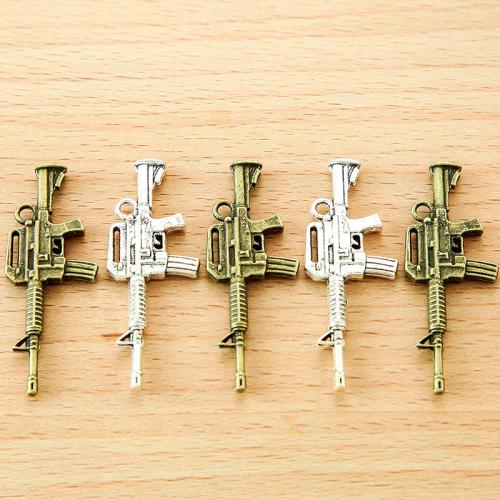 Zinc Alloy Gun Pendler, forgyldt, du kan DIY, flere farver til valg, 45x16mm, 100pc'er/Bag, Solgt af Bag