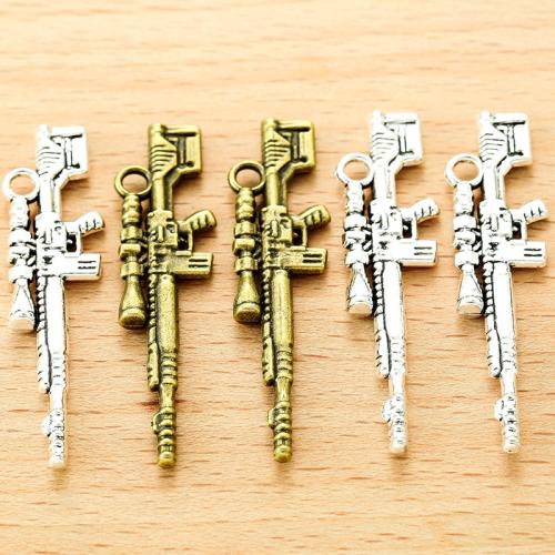 Zinc Alloy Gun Pendler, forgyldt, du kan DIY, flere farver til valg, 45x11mm, 100pc'er/Bag, Solgt af Bag