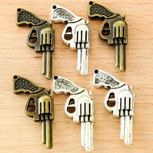 Zinc Alloy Gun Pendler, forgyldt, du kan DIY, flere farver til valg, 40x22mm, 100pc'er/Bag, Solgt af Bag