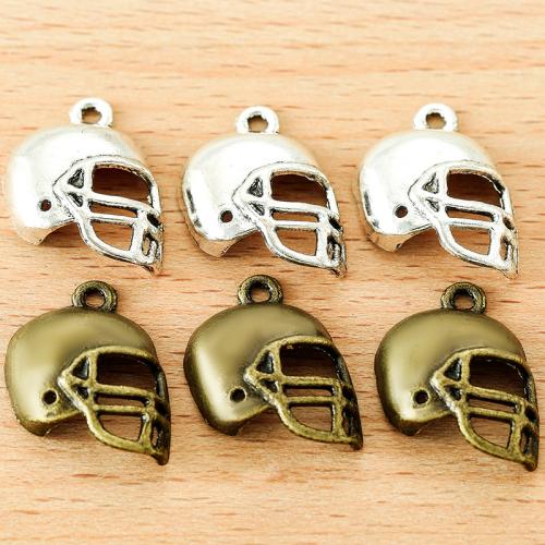 Zinc Alloy Pendler, Helmet, forgyldt, du kan DIY, flere farver til valg, 20.50x14.50mm, 100pc'er/Bag, Solgt af Bag