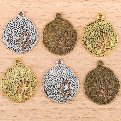 Zinc Alloy Pendler, Tree, forgyldt, du kan DIY, flere farver til valg, 28x23mm, 100pc'er/Bag, Solgt af Bag