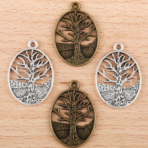 Zinc Alloy Pendler, Tree, forgyldt, du kan DIY, flere farver til valg, 34x24mm, 100pc'er/Bag, Solgt af Bag