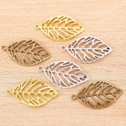 Cink Alloy Leaf Privjesci, List, pozlaćen, možete DIY, više boja za izbor, 49x27mm, 100računala/Torba, Prodano By Torba