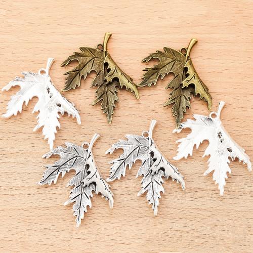 Zinc Alloy Leaf Vedhæng, Maple Leaf, forgyldt, du kan DIY, flere farver til valg, 55x44mm, 100pc'er/Bag, Solgt af Bag