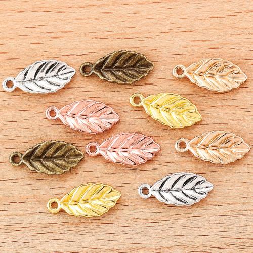 Cink Alloy Leaf Privjesci, List, pozlaćen, možete DIY, više boja za izbor, 15x7mm, 100računala/Torba, Prodano By Torba