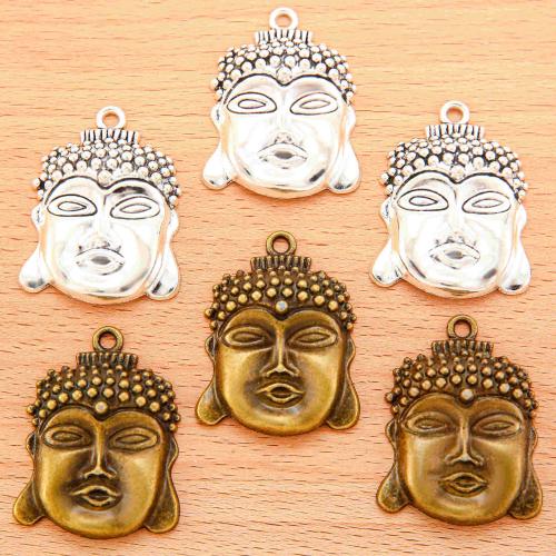 Zinc Alloy Pendler, Buddha, forgyldt, du kan DIY, flere farver til valg, 41x31mm, 100pc'er/Bag, Solgt af Bag