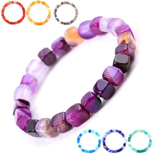 Agate bracelet, cadre, fait à la main, bijoux de mode & unisexe, plus de couleurs à choisir, Longueur Environ 7.3-7.5 pouce, Vendu par PC