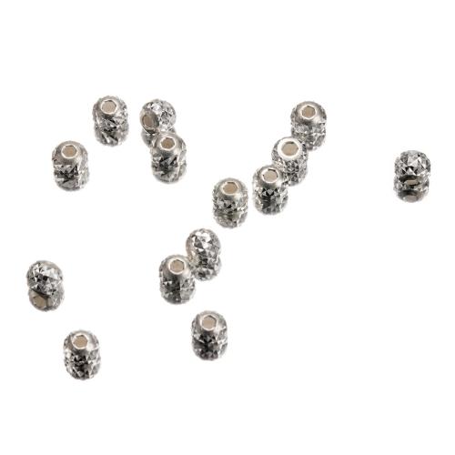 Gioielli Spacer Beads, 925 sterline d'argento, DIY & fiori recisi, 4x3.50mm, Foro:Appross. 1.3mm, Venduto da PC