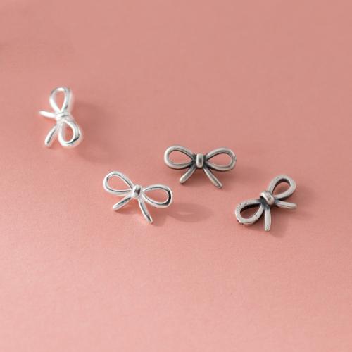 925 Sterling Silver Connectors Bowknot DIY Approx 1.1mm Sold By PC