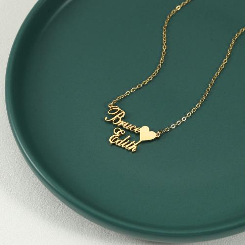 Personalized necklace Brass with 5cm extender chain Each custom text must be less than 10 letters & fashion jewelry & for woman golden Length Approx 40 cm Sold By PC