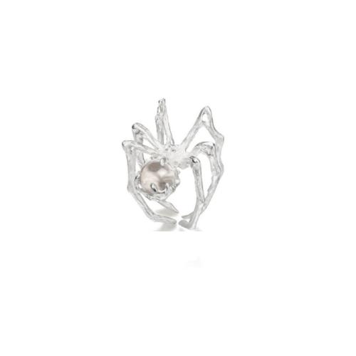 Zinc Alloy Cuff Finger Ring with Glass Spider Halloween Design & fashion jewelry & for woman Sold By PC