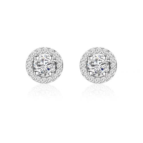 Cubic Zirconia Micro άνοιγαν Sterling Silver Σκουλαρίκι, 925 ασημένιο ασήμι, κοσμήματα μόδας & μικρο ανοίξει κυβικά ζιρκονία & για τη γυναίκα, 6.30mm, Sold Με Ζεύγος