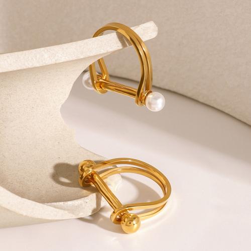 Stainless Steel Finger Ring 304 Stainless Steel gold color plated & for woman Sold By PC