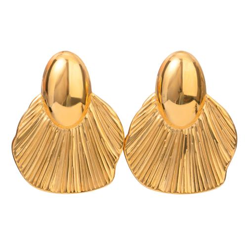 Roestvrij staal Stud Earrings, 304 roestvrij staal, gold plated, voor vrouw, Verkocht door pair