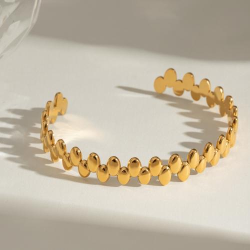 Bracelet en acier inoxydable, Acier inoxydable 304, Placage de couleur d'or, pour femme, Vendu par PC