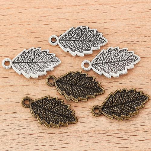 Cink ötvözet Leaf Medálok, Levél növényen, galvanizált, DIY, több színt a választás, 23x12mm, 100PC-k/Bag, Által értékesített Bag