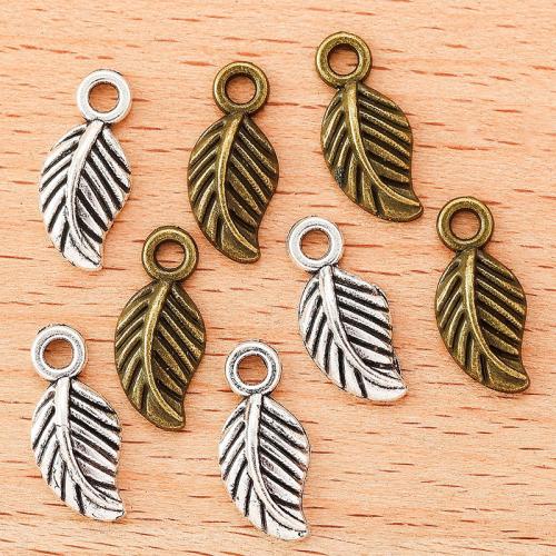 Pendants Sinc Alloy Leaf, plátáilte, DIY, dathanna níos mó le haghaidh rogha, 15x7mm, 100ríomhairí pearsanta/Mála, Díolta De réir Mála