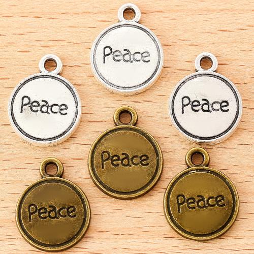 Zinc Alloy Pendants Round plated DIY Sold By Bag