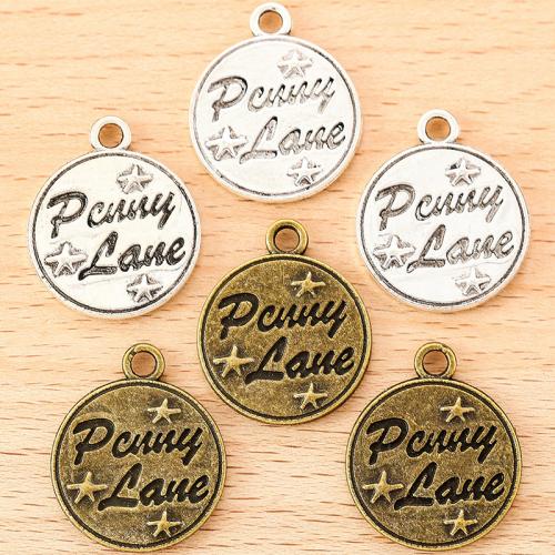 Zinc Alloy Pendants Round plated DIY Sold By Bag