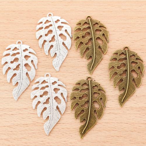 Cink Alloy Leaf Privjesci, List, pozlaćen, možete DIY, više boja za izbor, 45x26mm, 100računala/Torba, Prodano By Torba