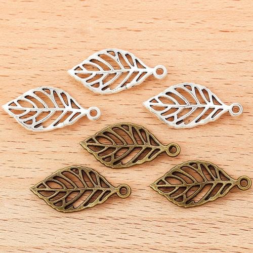 Cink ötvözet Leaf Medálok, Levél növényen, galvanizált, DIY, több színt a választás, 29x13mm, 100PC-k/Bag, Által értékesített Bag