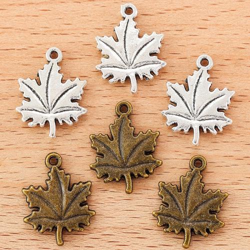 Pendants Sinc Alloy Leaf, Maple Leaf, plátáilte, DIY, dathanna níos mó le haghaidh rogha, 19x15mm, 100ríomhairí pearsanta/Mála, Díolta De réir Mála