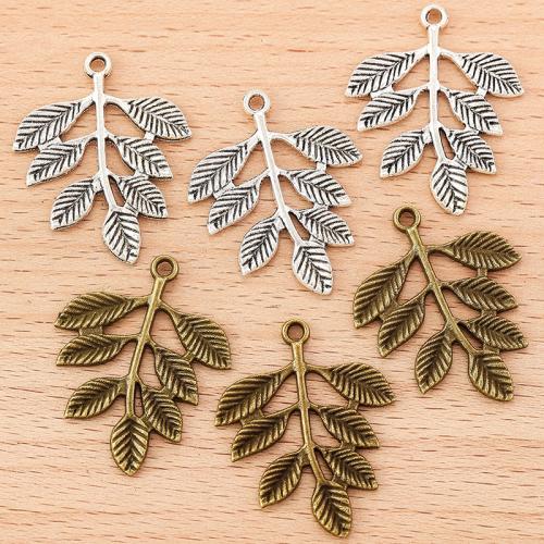 Cink ötvözet Leaf Medálok, Levél növényen, galvanizált, DIY, több színt a választás, 35x28mm, 100PC-k/Bag, Által értékesített Bag