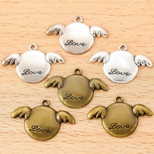 Wing Shaped Zinc Alloy Pendants plated DIY Sold By Bag