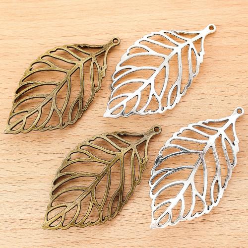 Pendants Sinc Alloy Leaf, plátáilte, DIY, dathanna níos mó le haghaidh rogha, 72x36mm, 100ríomhairí pearsanta/Mála, Díolta De réir Mála