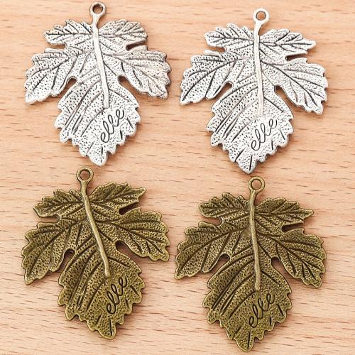 Zinklegering Leaf Hangers, Zinc Alloy, Blad, plated, DIY, meer kleuren voor de keuze, 42x35mm, 100pC's/Bag, Verkocht door Bag