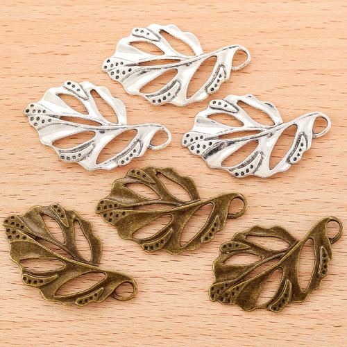 Cink Alloy Leaf Privjesci, List, pozlaćen, možete DIY, više boja za izbor, 37x22mm, 100računala/Torba, Prodano By Torba