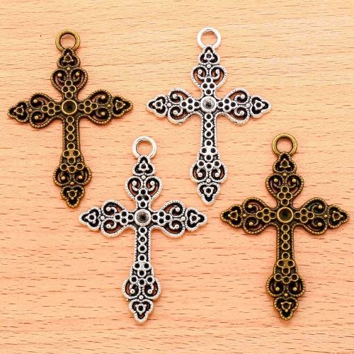 Pendants since Alloy Croise, Sinc Alloy, Cross, plátáilte, DIY, dathanna níos mó le haghaidh rogha, 50x34mm, 100ríomhairí pearsanta/Mála, Díolta De réir Mála