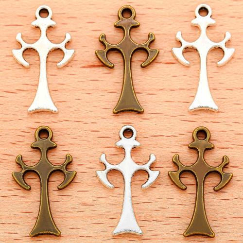 Cinko lydinio Cross Pakabukai, Cinko lydinys, Kirsti, padengtą, Pasidaryk pats, daugiau spalvų pasirinkimas, 23x13mm, 100kompiuteriai/Krepšys, Pardavė Krepšys