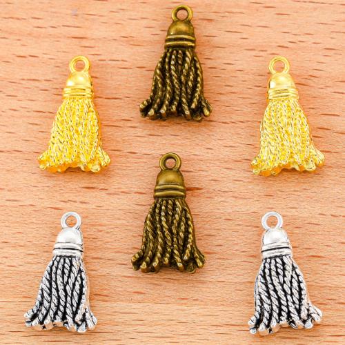 Sinc Alloy Pendants, tassel, plátáilte, DIY, dathanna níos mó le haghaidh rogha, 20x12mm, 100ríomhairí pearsanta/Mála, Díolta De réir Mála