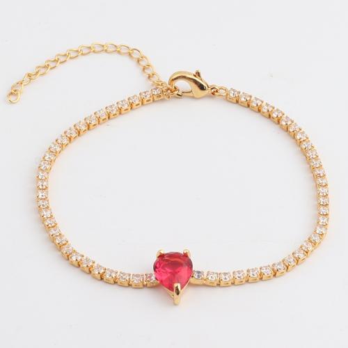 Cúbicos Circonia pulsera Latón Micro pavimenta, metal, Joyería & micro arcilla de zirconia cúbica & para mujer, más colores para la opción, longitud aproximado 21 cm, Vendido por UD