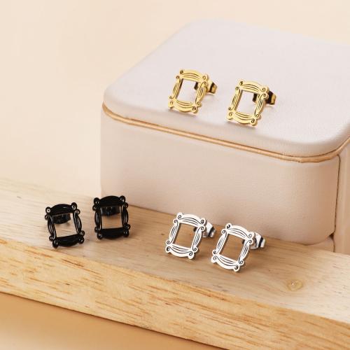 Stainless Steel Stud Earrings 304 Stainless Steel Vacuum Ion Plating fashion jewelry & for woman Sold By Bag