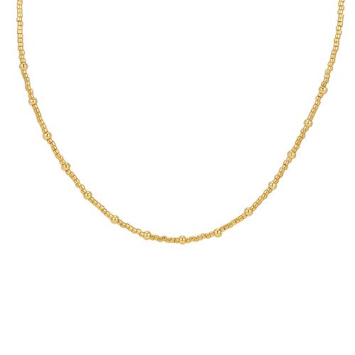 Seed verre collier de perles, Seedbead, avec laiton, avec 5cm chaînes de rallonge, Placage de couleur d'or, bijoux de mode & pour femme, Longueur Environ 38 cm, Vendu par PC