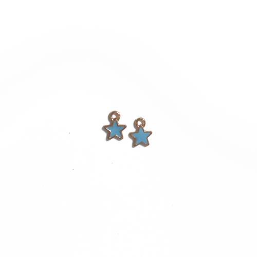 Zinc Alloy Enamel Pendants Star gold color plated DIY Sold By Bag