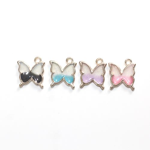 Zinc Alloy Enamel Pendants Bowknot gold color plated DIY Sold By Bag