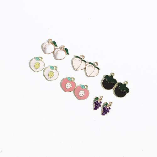 Zinc Alloy Enamel Pendants Fruit gold color plated DIY Sold By Bag