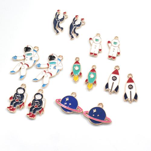 Zinc Alloy Enamel Pendants gold color plated DIY Sold By Bag