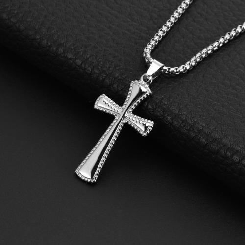 Stainless Steel Jewelry Necklace 304 Stainless Steel Cross plated for man Length 50 cm Sold By PC