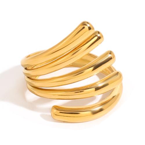 Stainless Steel Finger Ring 304 Stainless Steel gold color plated fashion jewelry golden Sold By PC