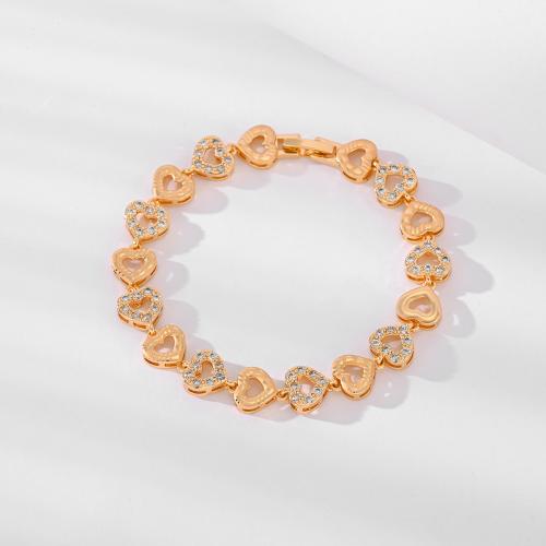 Bracelet cubique en laiton zircon pavent, Placage, styles différents pour le choix & pavé de micro zircon & pour femme, Or, Vendu par PC