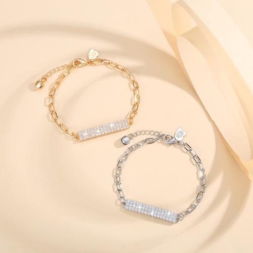 Cubic Zirconia Micro Pave Brass Bracelet plated micro pave cubic zirconia & for woman Sold By PC