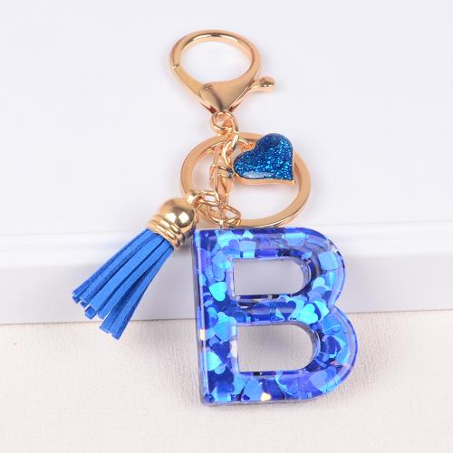 Zinc Alloy Key Clasp with Sequins & Resin epoxy gel multifunctional golden Sold By PC