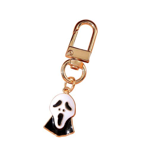 Cink ötvözet Key Kapcsos, galvanizált, Halloween tervezés & multifunkcionális & különböző stílusokat a választás & zománc, aranysárga, Product package size 5X4X1CM, Által értékesített PC