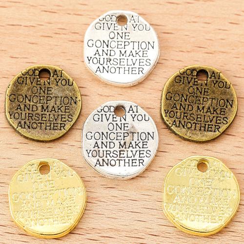 Zinc Alloy Pendants Round plated DIY Sold By Bag