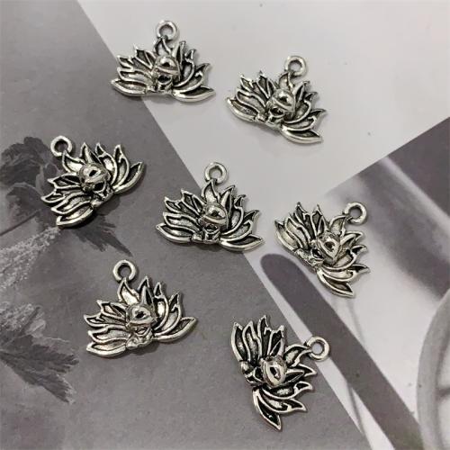 Zinc Alloy Animal Pendants Fox antique silver color plated DIY Sold By Bag