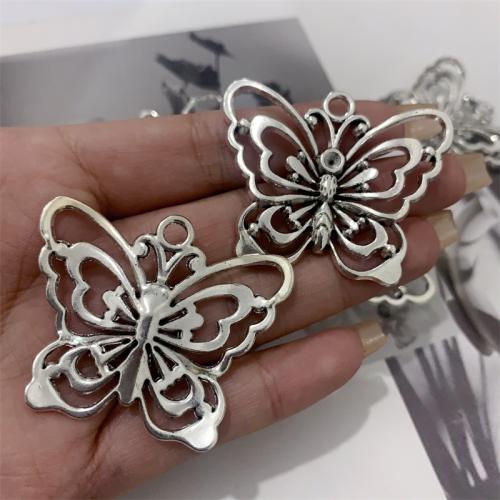 Zinc Alloy Animal Pendants Butterfly antique silver color plated DIY Sold By Bag